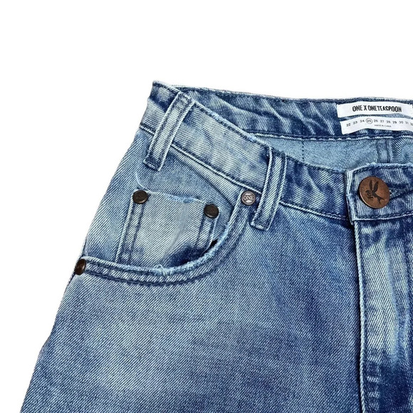 One X OneTeaspoon High Waist Distressed Frayed Ankle Jean.  Sz: 25 - Picture 6 of 12